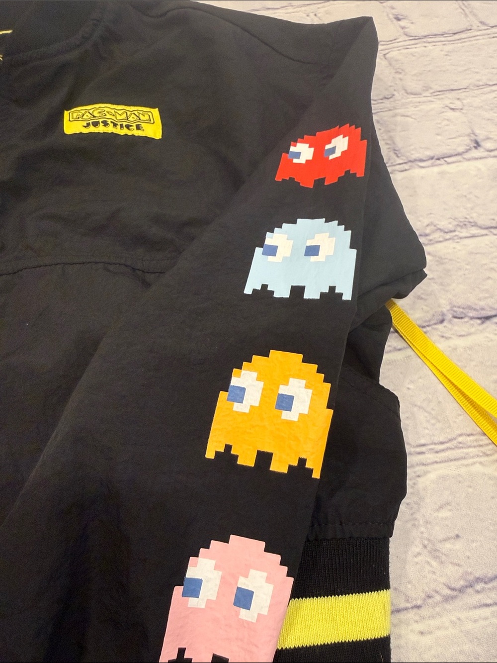 PAC-MAN Justice Girl’s Bomber Jacket | Retro Gamer | Ghost Graphics | Size Small - Picture 4 of 7